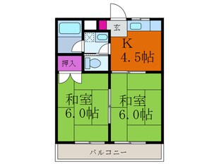 ＭＪハイツ東別府の物件間取画像